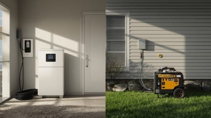 Comparison of an inverter-based backup system and a fuel-powered generator used during a home power outage