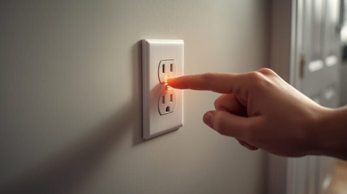 Wall outlet that appears slightly warm to the touch after a power outage