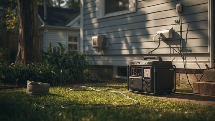 Portable generator outdoors producing unstable power while connected devices flicker