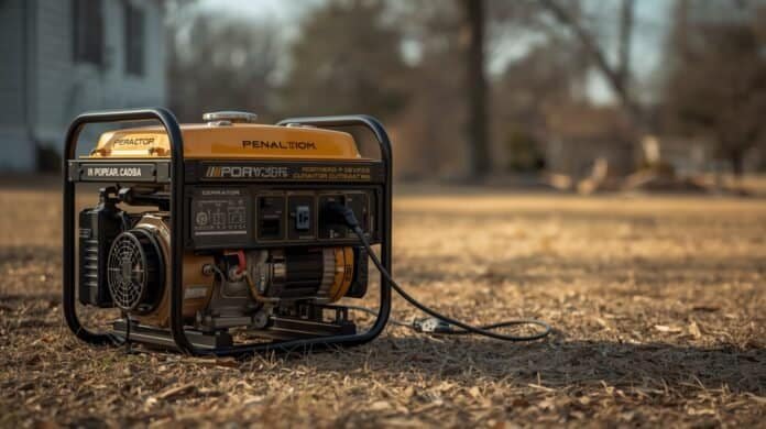 Portable generator outlet with extension cord plugged in but no devices powered