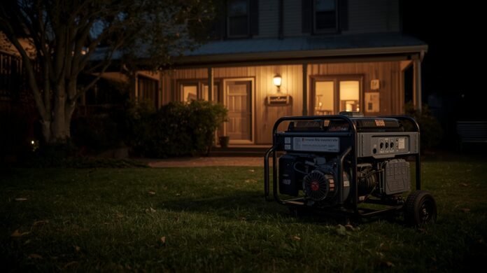Portable generator powering household appliances that repeatedly restart