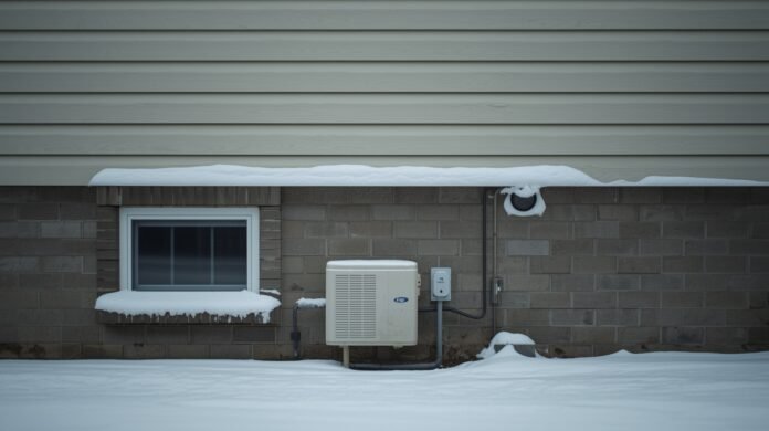 now-covered home exterior with vents and exhaust areas during a power outage